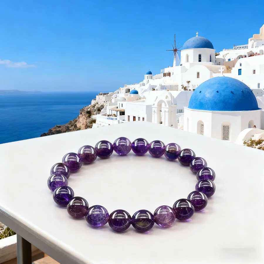 Natural Amethyst Quartz Crystal Bead Bracelet for Women Body-Purifying Genuine Crystal Fatigue Pressure Yoga Meditation Jewelry J251125