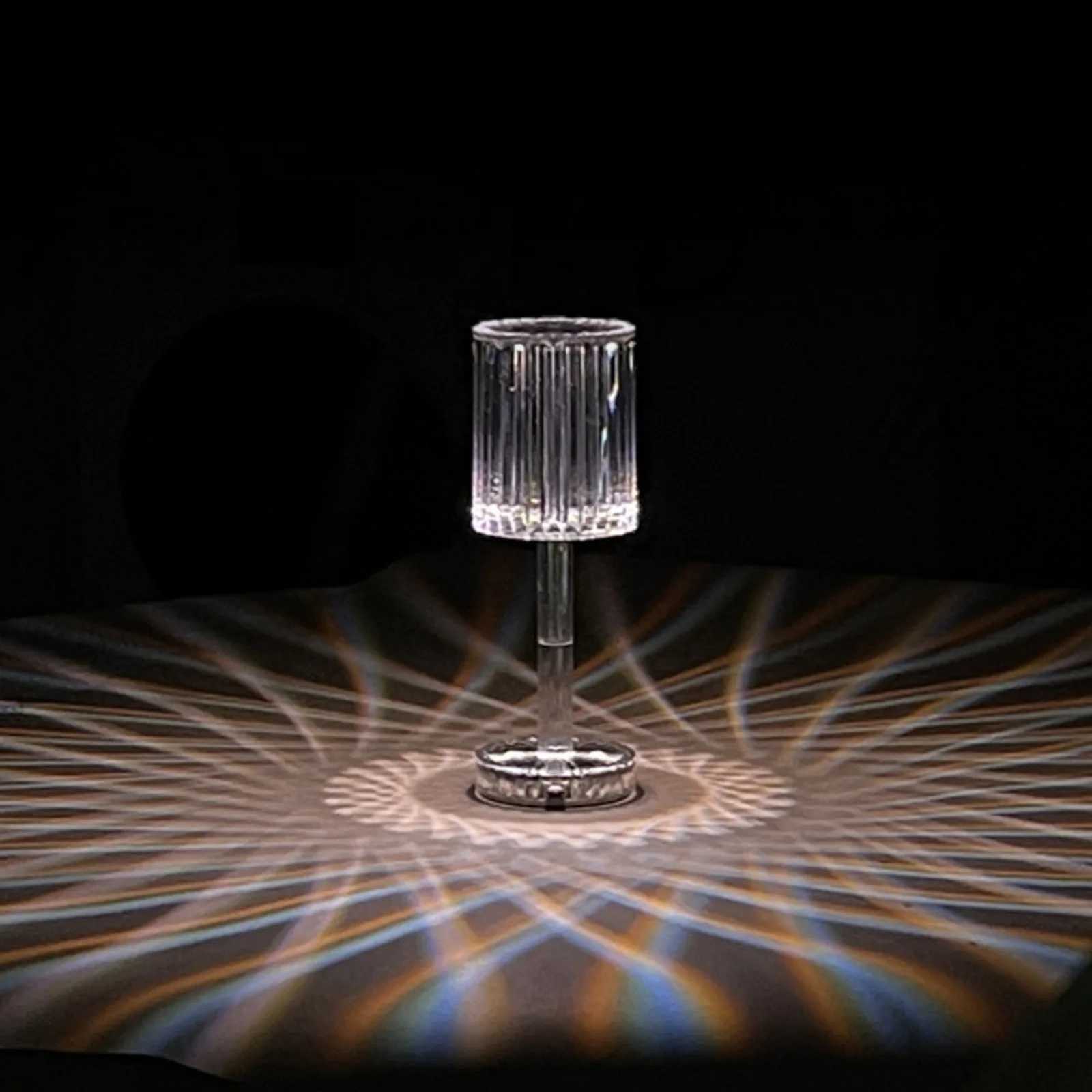 Crystal Table Lamp Romantic Night light Portable Decorative Elegant Nightstand Lamp for Bedroom Western Restaurant Touch ControlM251125