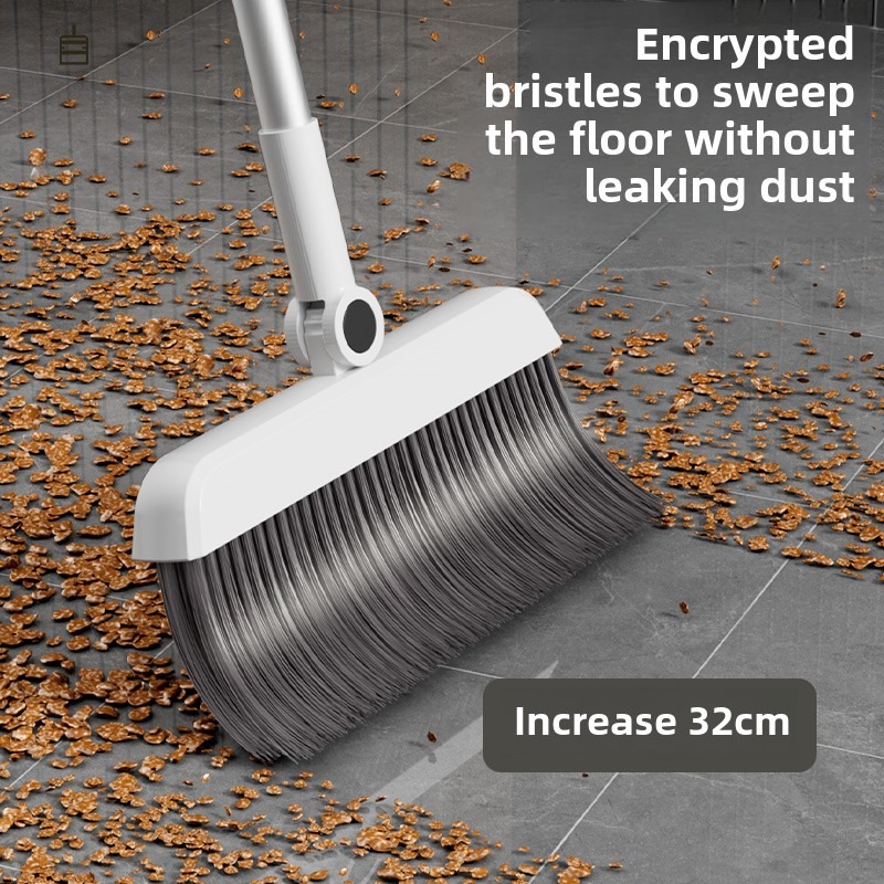 3 In 1 Broom Dustpan Floor Brush Set Indoor Non-stick Hair Long Handle Thickened Broom With Stand Up Dustpan Combo Set Home Clean Tools