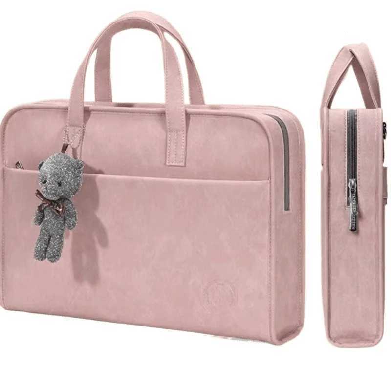 14/16 Inch Laptop Bag With Anti Drop Shock-Absorbing Design Simple Thick One Shoulder Design Comes With A Teddy Bear PendantT251125