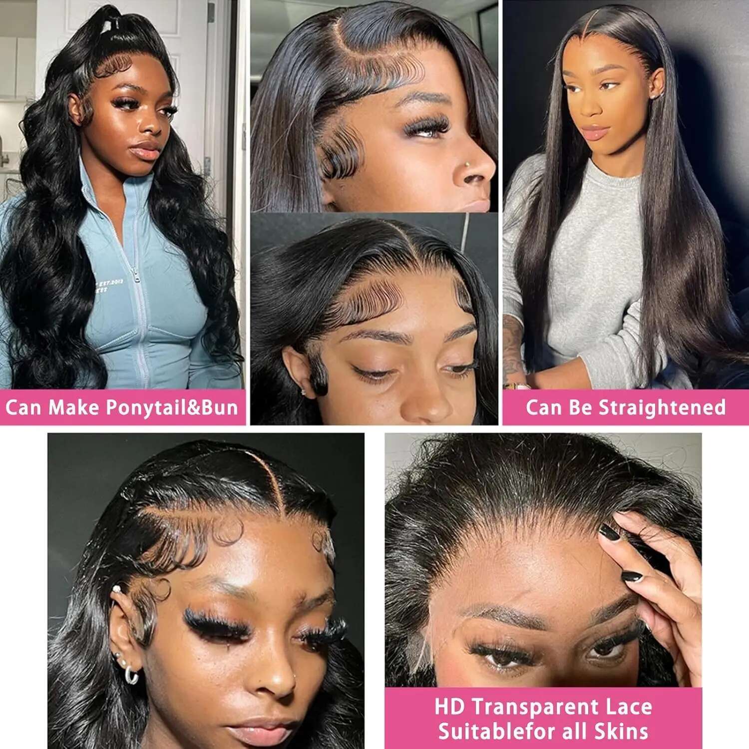 13X4 13X6 Body Wave Wigs 32 36 Inches Lace Front Human Wig Pre Plucked With Baby Hair For Women 200 Density