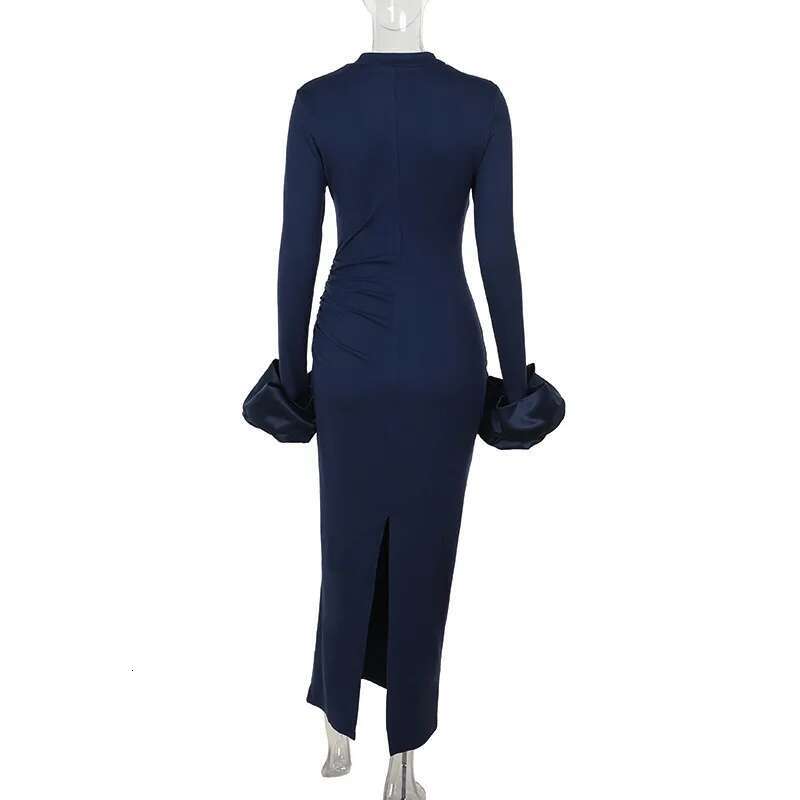 Dongdumaoyi Townlike Elegant Maxi Long Slim Bodycon Dress Women Autumn Winter Nightclub Sexy Party Dresses Vestidos