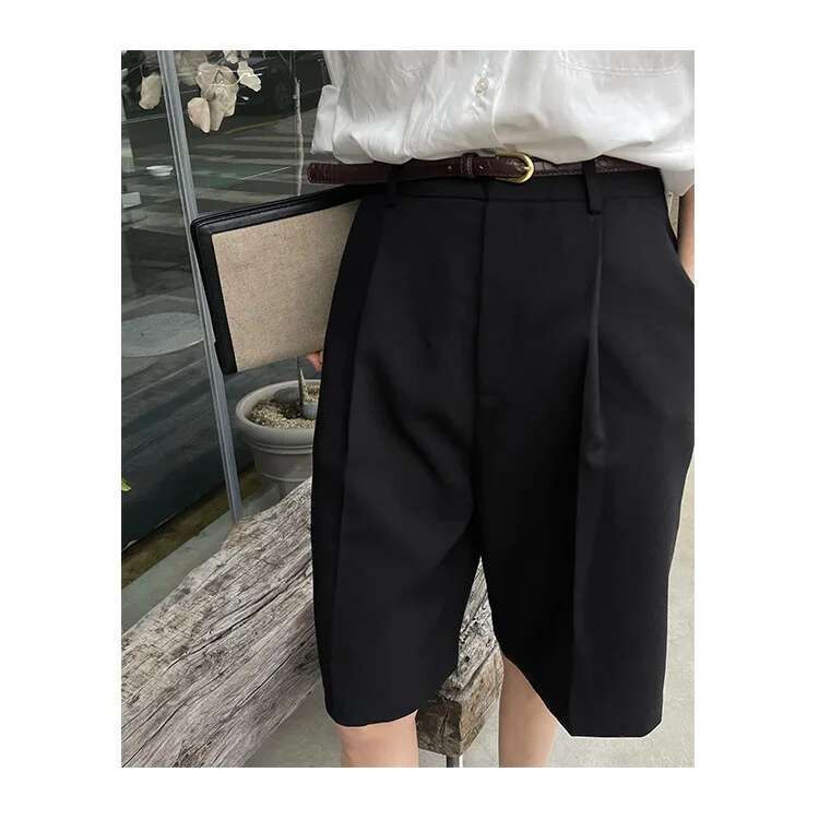 Women's High Waist Loose Wide Leg Shorts With Belt, Casual Summer