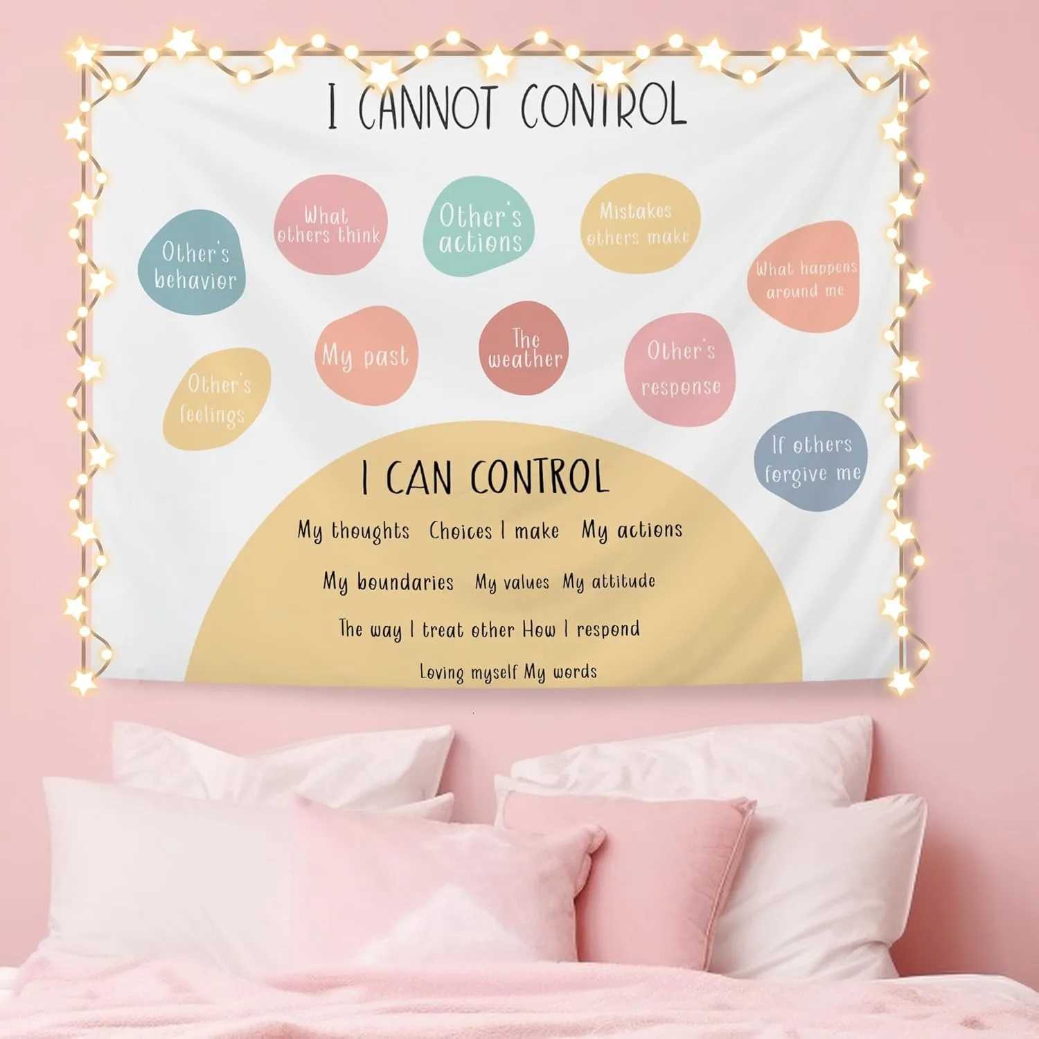 1pc Positive Affirmations Tapestry Multiple Sizes 2D Print Mental Wellness Design Polyester Fabric Wall Decor Counseling RoomM251125