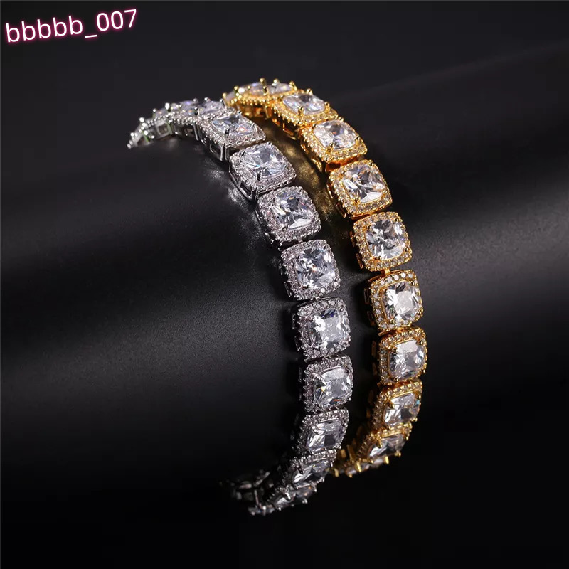 Custom Luxury Mens Tennis Diamond Bracelet 925 Sterling Silver 18K Gold Plated VVS Moissanite Bangles