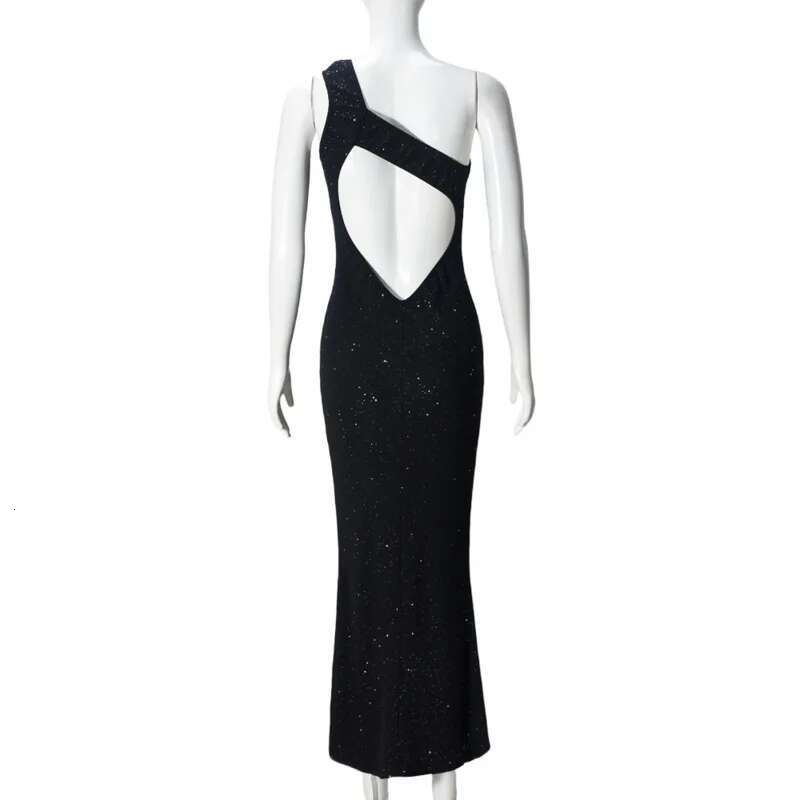 Dongdumaoyi Townlike Knitted Slim Bodycon Maxi Long Dress Women One Shoulder Spring Summer Backless Nightclub Sexy Party Dresses