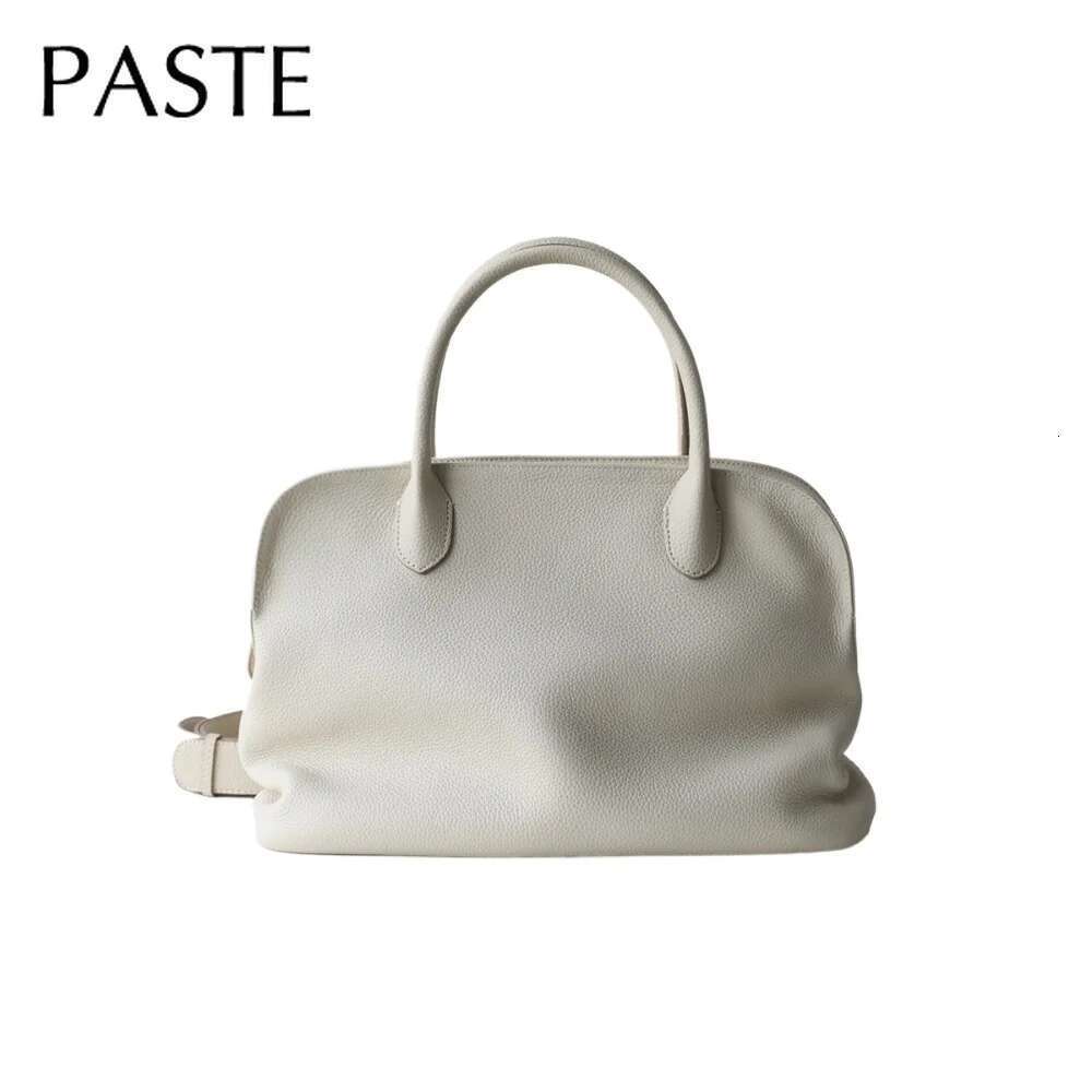 Designer Bag White Soft Large Capacity Women Tote With Contours Imported Cow Leather Business OL Ladies Shoulder Bag Cowskin Handbag