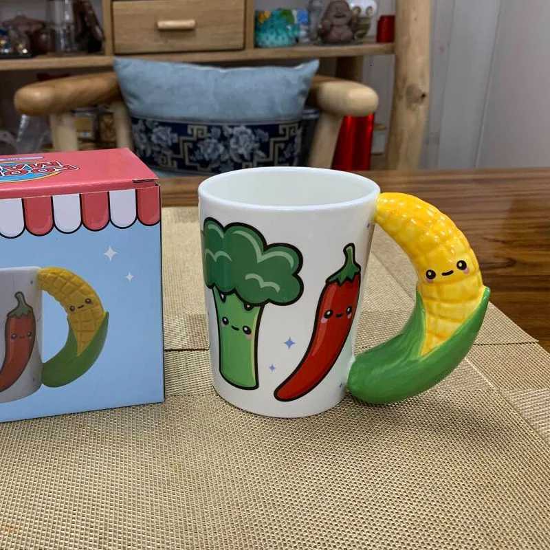 Unique Vegetable Fruit Shaped Mug Trendy Ceramic Cup Cute Banana Chili Eggplant Design Breakfast Cup Creative Mug Ideal Gifts Y251125