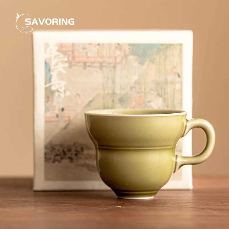 Yaozhou Kiln Tea Cup Puer Tea Mug Green Coffee Cups Teacup Chinese Ceremony Porcelain Gift Jingdezhen Bowl Tool Infusers Ceramic Y251125