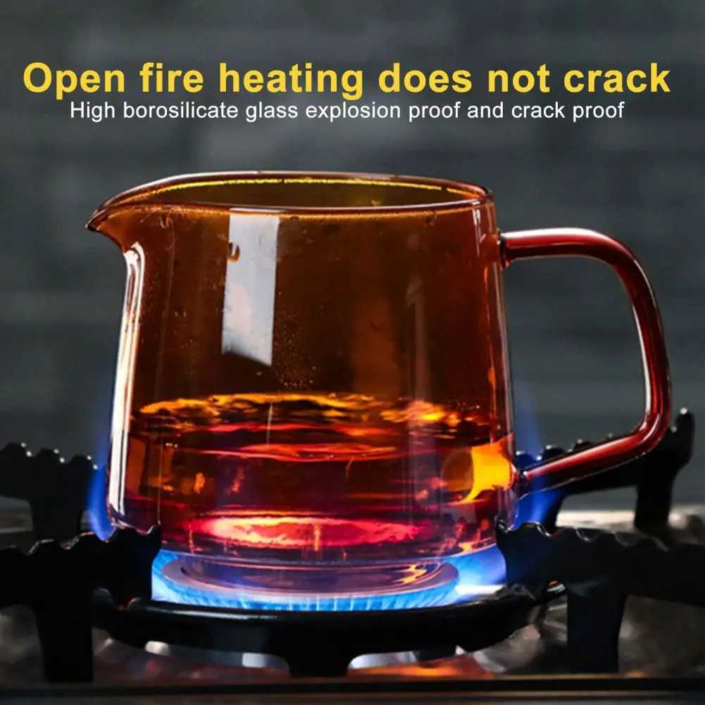 300/550ml Colour Clear Glass Measuring Cup With Handle Milk Jug Cafe Creamer Cup Juice Tea Coffee Cup Milk Frother Latte Pitcher Y251125