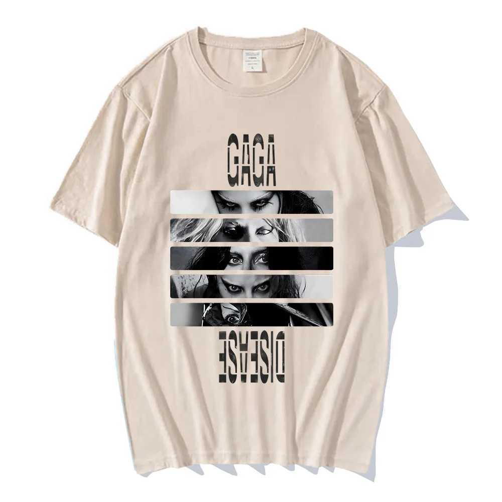 Lady Gaga Disease Printing T-shirt Mens/Womens Casual Short Sleeve Summer Spring T-shirt Ropa Hombre Street Clothing T-shirt W250425