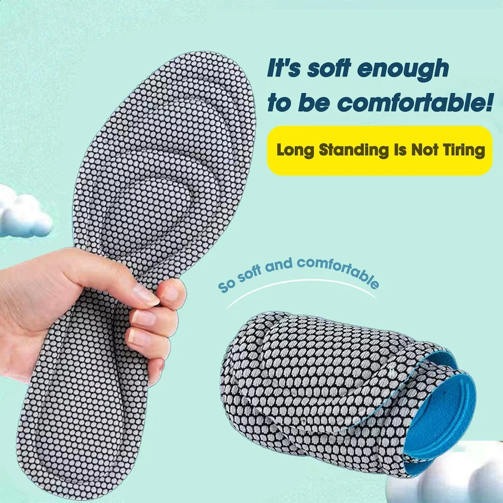 Unisex Memory Foam Orthopedic Insoles For Shoes Antibacterial Deodorization Sweat Absorption Insert Sport Shoes Running Pad 250425