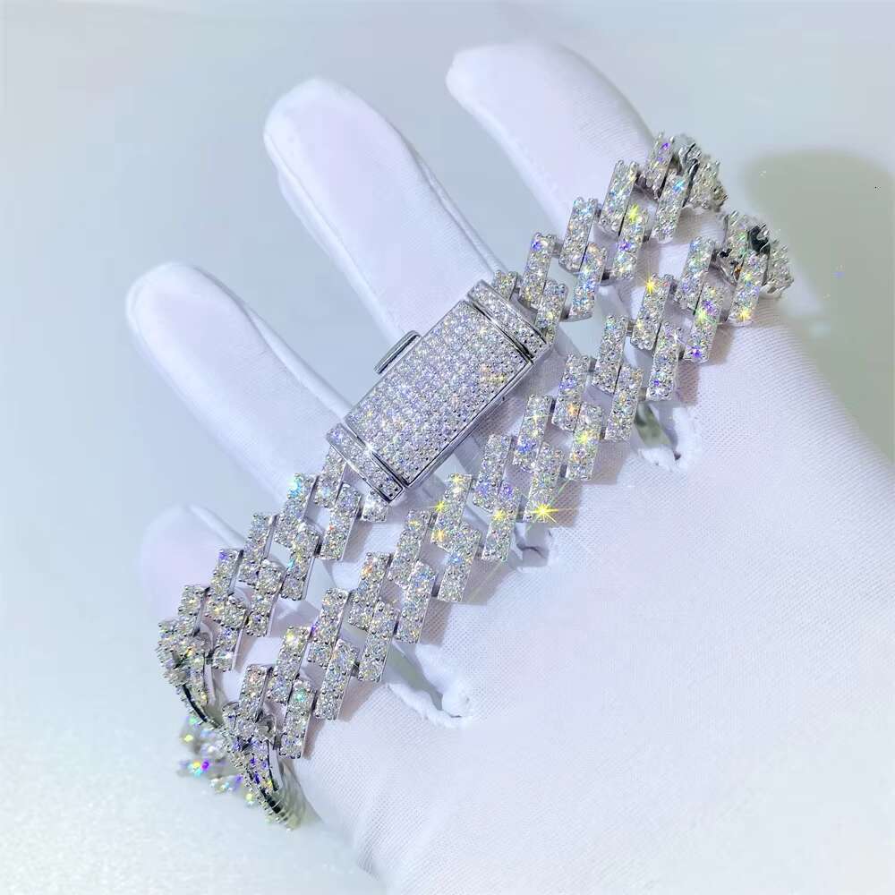 8mm Width Iced Out Hiphop Full Diamond Cuban Link Chain Necklace