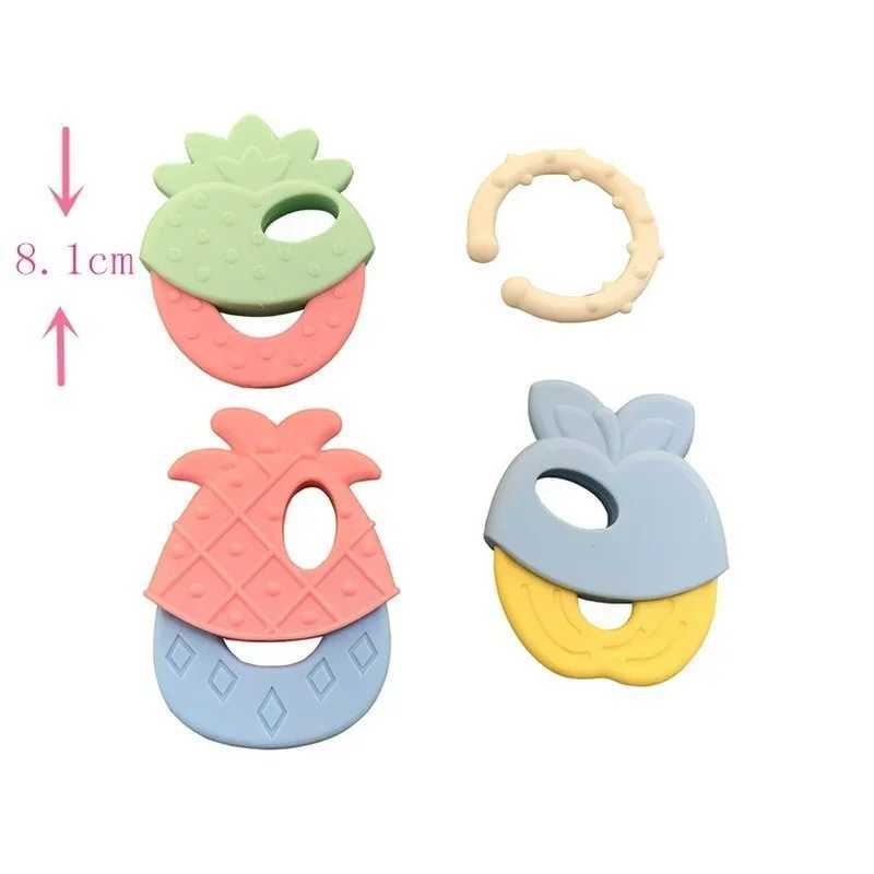 Baby Fruit Style Soft Rubber Rattle Teether Toy Newborn Chews Food Grade Silicone Teethers Infant Training Bed Toy Chew Toys Kid G251125