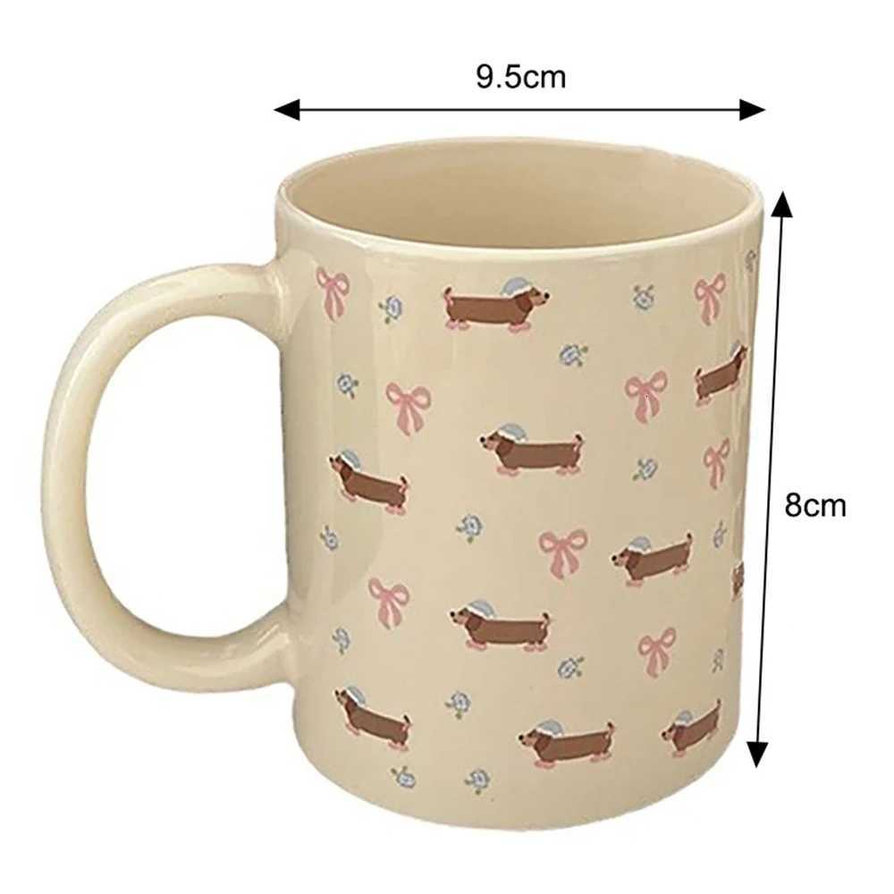 340ML Coffee Mug Cute Dachshund Dog Pattern Ceramic Cup with Handle Coffee Tea Milk Cups Breakfast Water Cup Kitchen Drinkware Y251125