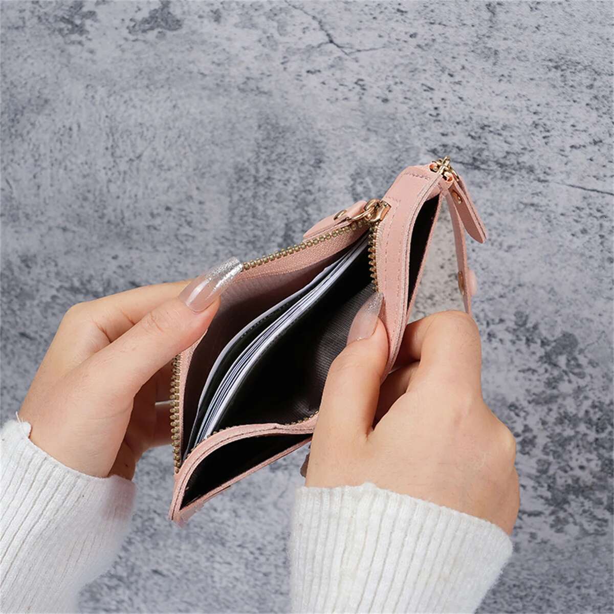 Wallet New Button Female Solid Color Thin Ladies Wallet Card Clip Short Coin Purse Cross-Border Wholesale