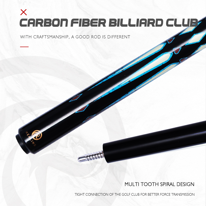 OKHEALING Jump Break Cue 3-Pieces Carbon Fiber Break Jump Cue with 12.9mm Tip Punch Cue Jump Cue Billiard Pool Cue 58" Pool Table Sticks, Weight 