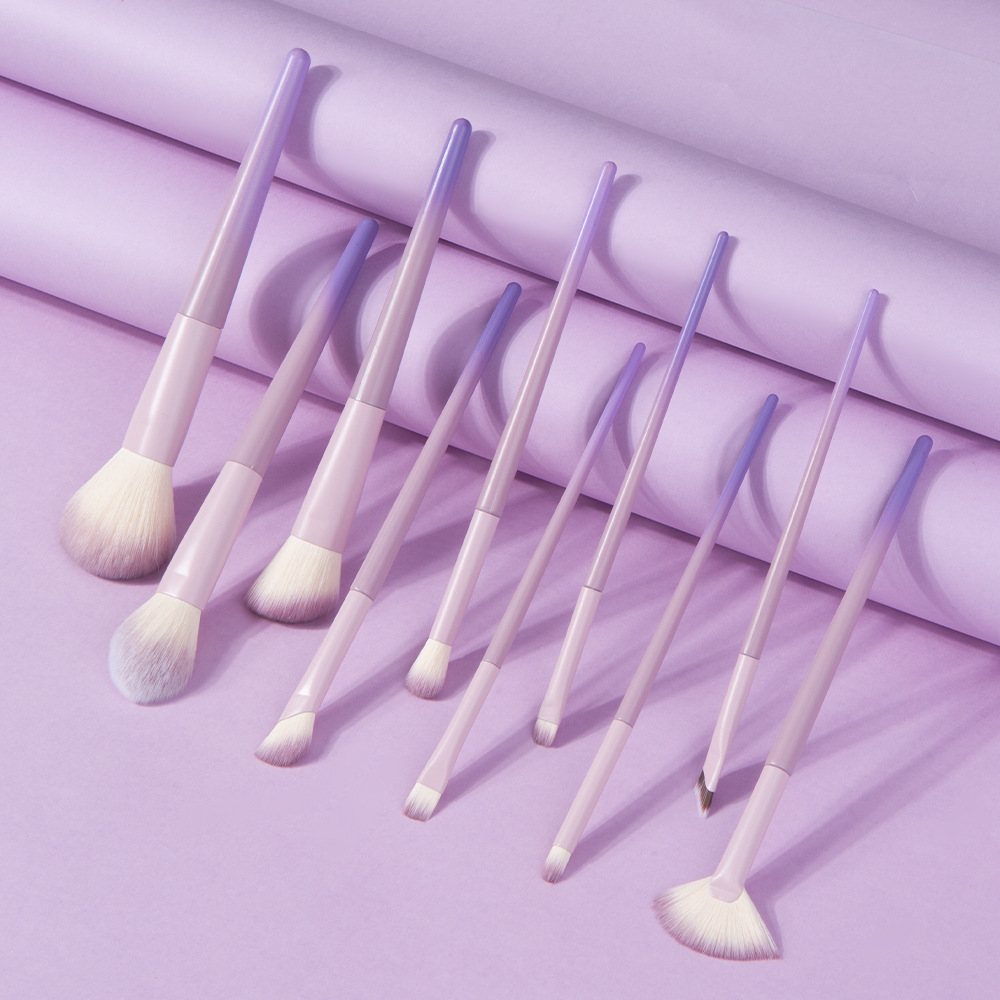 New Star Dust Purple 10-piece Makeup Brush Set - Complete Set of Soft Brushes for Purple Makeup, Powder Blending, Eye Shadow Application and Beauty Ca
