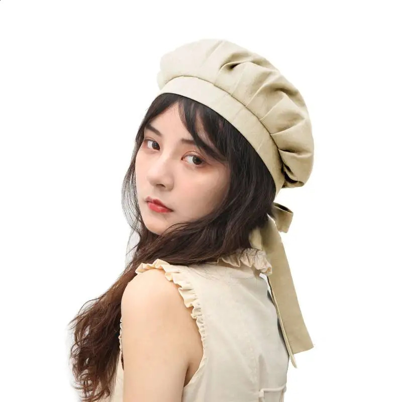 DAZCOS Medieval Linen Bonnet Mob Cap with Long Ribbons Renaissance Prairie Mop Hat for Women Cosplay Costume Accessory 250420