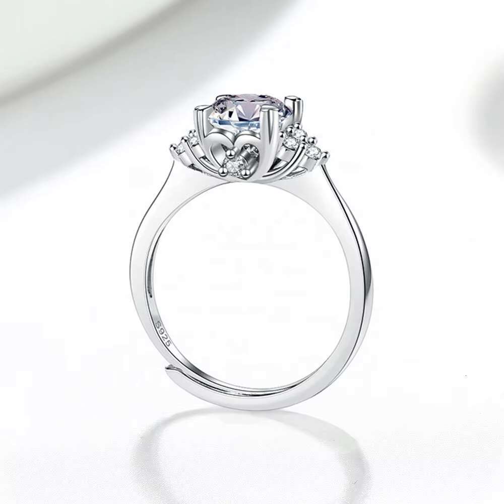 Jewelry Factory Wholesale Price Adjustable DEF/VVS Round Brilliant Cut Engagement Wedding Custom GRA Certified Moissanite Ring