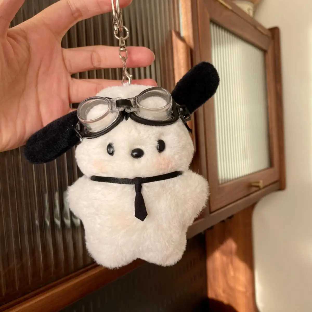 kawaii plush keychain cartoon doll pilot dog keychain car backpack pendant for kids couple christmas giftsXJ251125