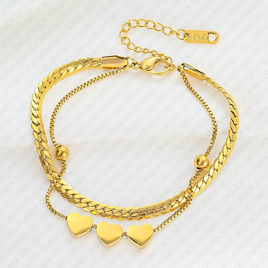 Designer Bracelet Bracelet for Women Stainless Multi Layer Bangle Gold Bangles Luxury Jewlery Designer for Women Elegant Timeless Sparkling Gift Premi