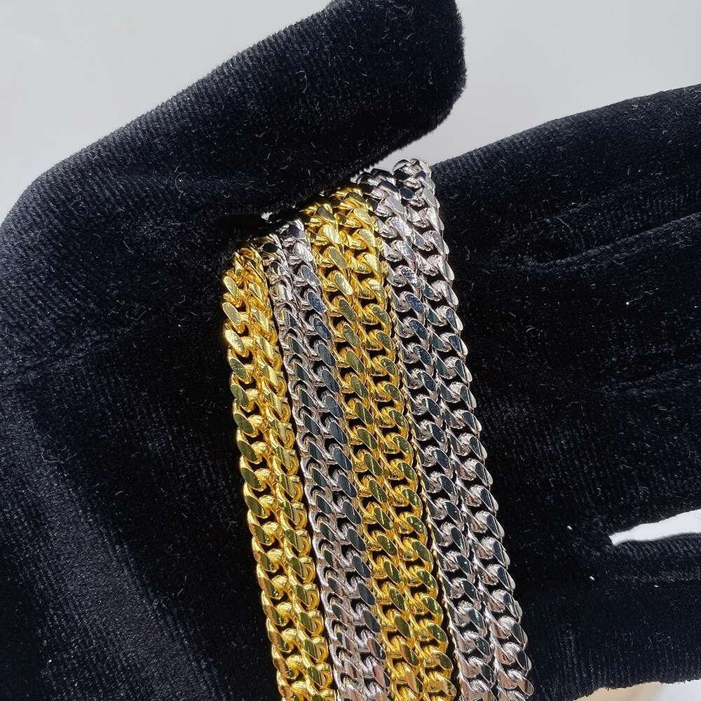 2025 New European and American trendy hip-hop Cuban necklace