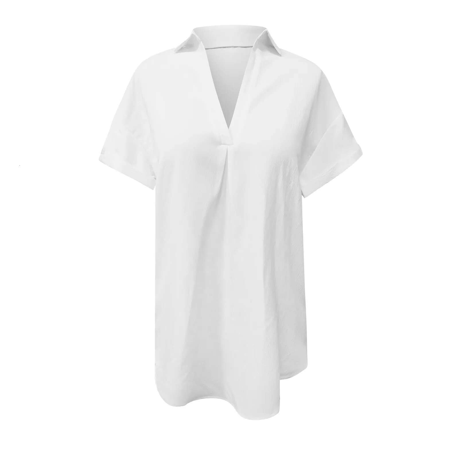 Dongdumaoyi Beach Casual White Shirt Dress For Women Elegant Ladies Dresses Blouse And Irregular Buttons Shirts Top Summer