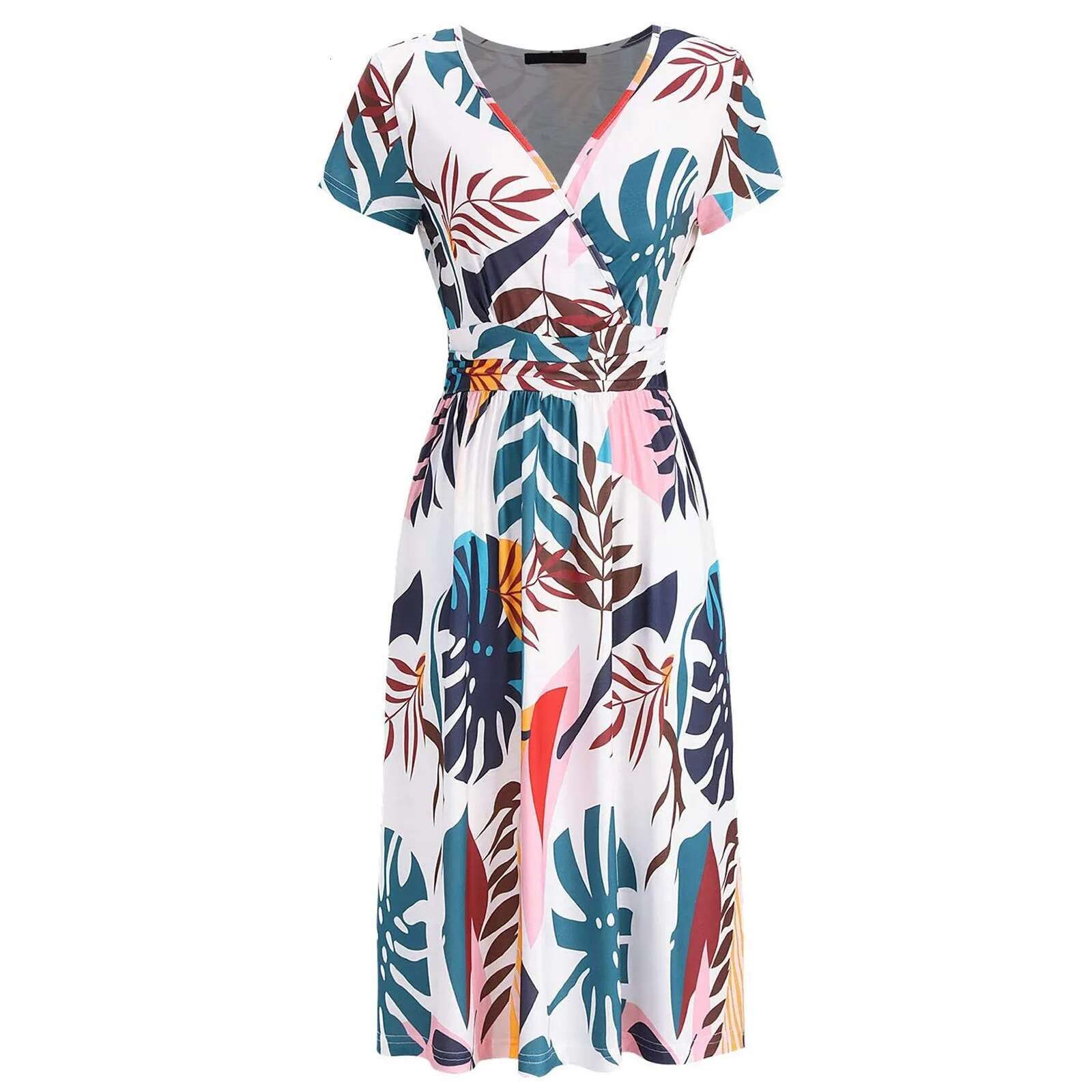 Dongdumaoyi Fashion Short Sleeve Boho Beach Dress Women Summer Casual Elegant Bohemian Dresses For Robe Femme