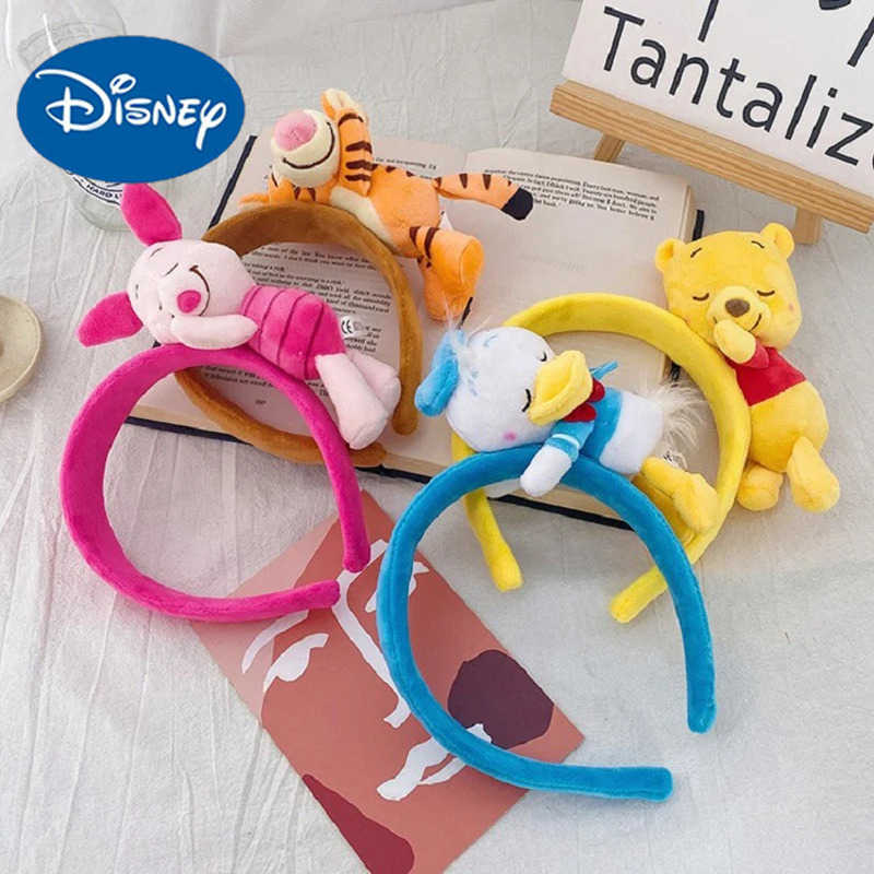 Disney Plush Ears Winnie The Pooh Headband Women Cartoon Anime Mickey Donald Duck Hairbands Girl Tigger Headwear Kids Party Gift X250425