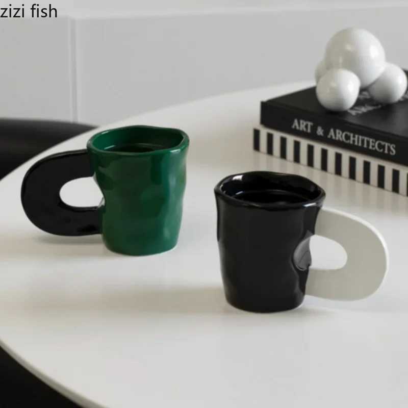 Personty Contrasting Ceramic Mug Office Cups Couple Water Glasses Milk Tea Cups Milk Mug Breakfast Cup Juice Cup Teacup Y251125