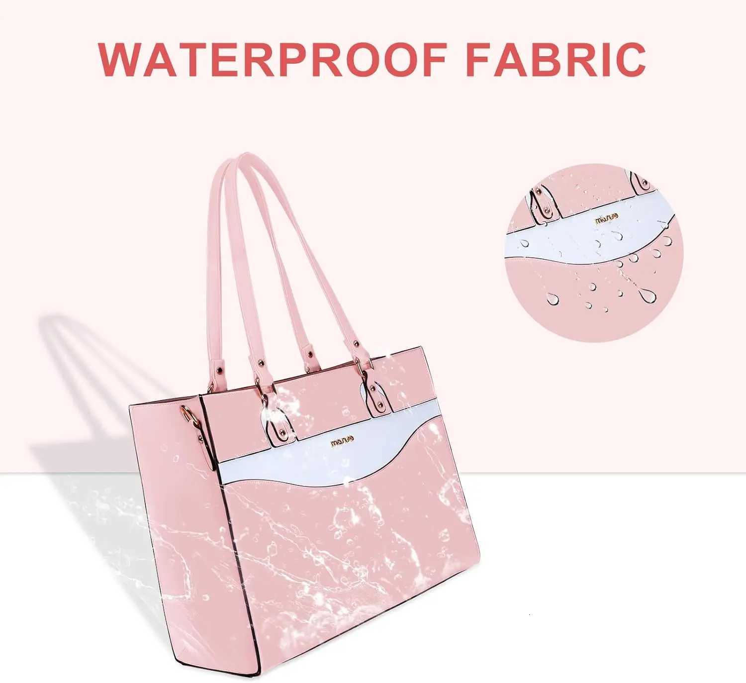Laptop Bag for Women 156 Inch PU Leather Tote Bag Waterproof Computer Briefcase Sleeve Business Office Computer Shoulder BagT251125