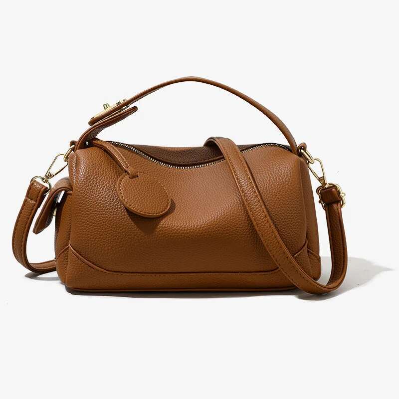 Ladies' Soft Leather Large Capacity Commuting Pillow Shoulder Hand-Held Student Crossbody Bag