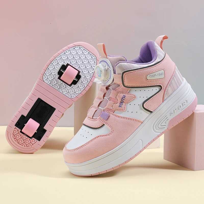 2Wheels Roller Skate Children Shoes Sneakers For Kids Boys Girls Sports Running Outdoor Adult Casual Women Tennis Size 31-42W251125 XJ260303