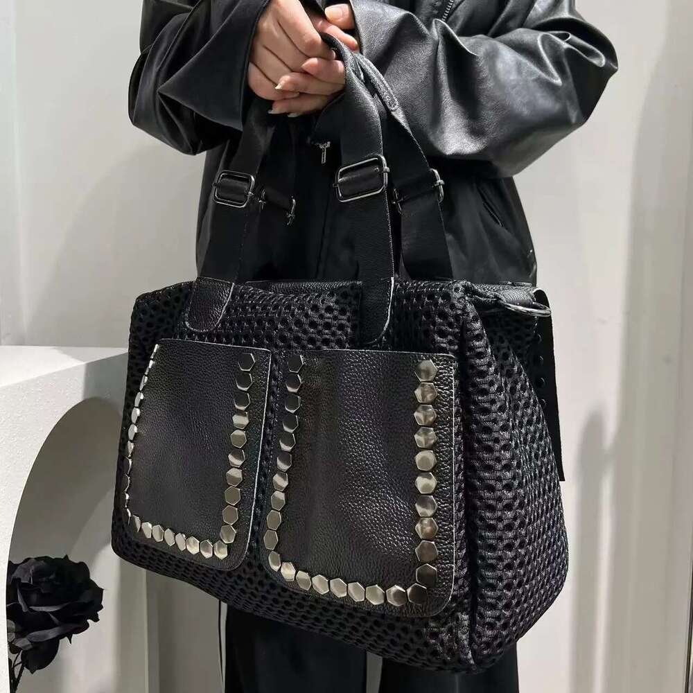 Designer Bag New Women's Leather Ing Handbag Large Capacity Double-Sided Japanese-Korean Fashionable Crossbody Bag