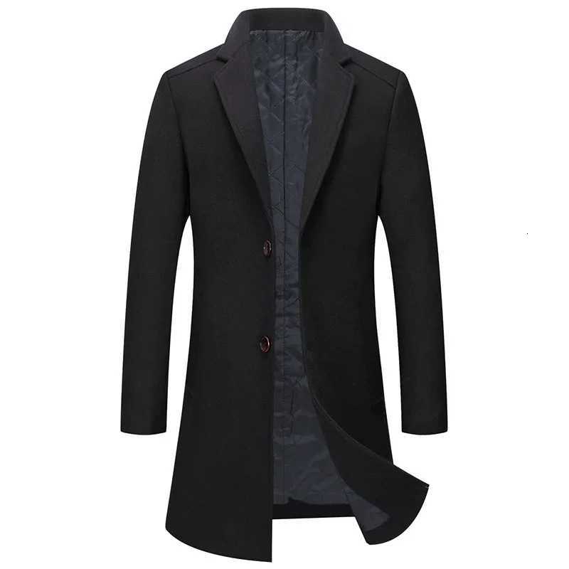 New Winter Men Business Casual Cashmere Overcoats Woolen Blends Man Fleece Warm Trench Coats High Quality Man Long Jackets 4XLT251125