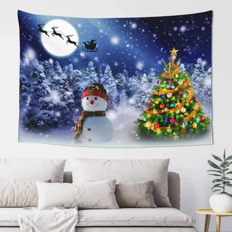 Funny Snowman Printed Winter Theme Tapestry Aesthetic Funny Wide Wall Hanging for Bedroom Living Room Dorm Home DecorationM251125
