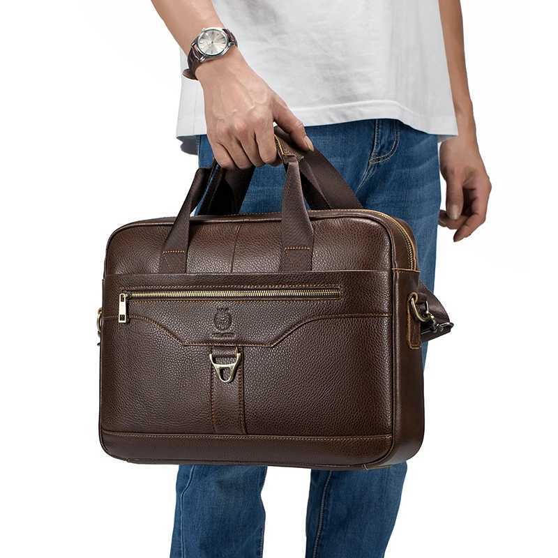 SCHLATUM Mens Genuine Leather 156 inch Briefcase vintage Man Laptop Briefcases Shoulder Messenger Office Business HandbagsT251125