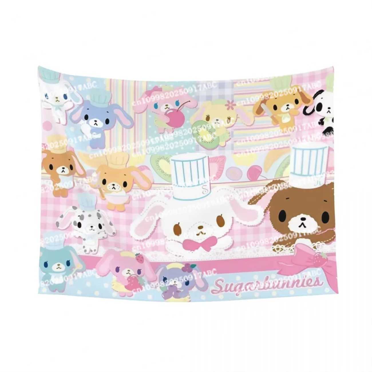 Sugarbunnies Anime Print Large Tapestry Wall Hanging Hippie Wall Tapestry Decor Living Room Bedroom Home Decor Home TapestryM251125