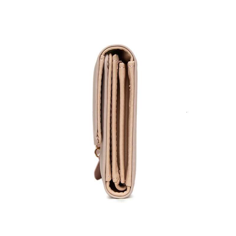 Hot Selling Spring Summer New Women's PU Leather Japanese And South Korea Small Fresh Leaf Pendant Three Fold Bag Large Capa