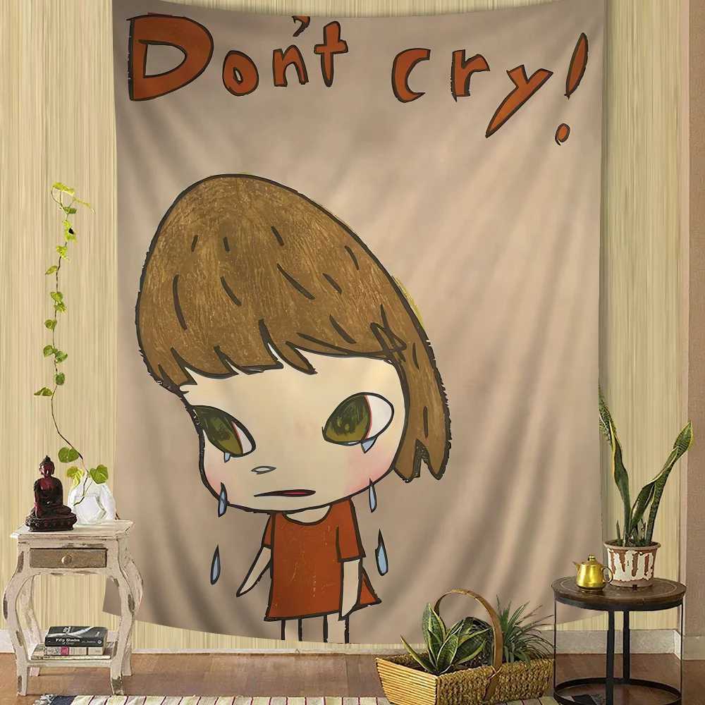 Y-Yoshitomo Nara Colorful Tapestry Wall Hanging Tarot Hippie Wall Rugs Dorm Wall Art DecorM251125