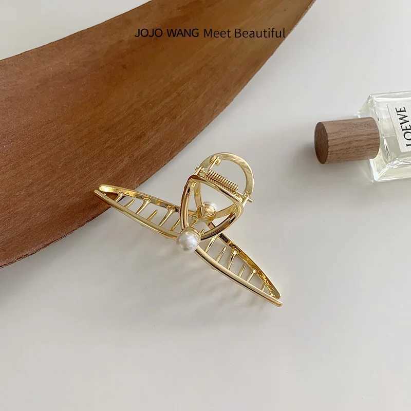 New Punk Geometric Metal Gold and Silver Simple Hair Clip Claw Suitable for Women Fashion Big Crab Claw Korean Headwear AccessoriesT250425