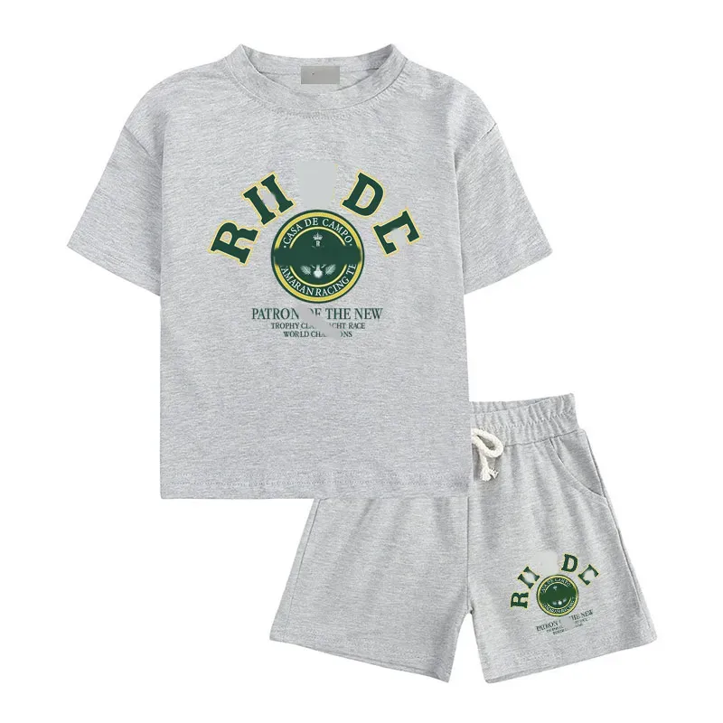 Designers Tracksuit Kids Luxury Designer Tshirts Baby Boys Shorts Suit Unisex -8 Children Clothes Baby Two Piece Set Toddler Letter Print Sports Suit DLG2504258