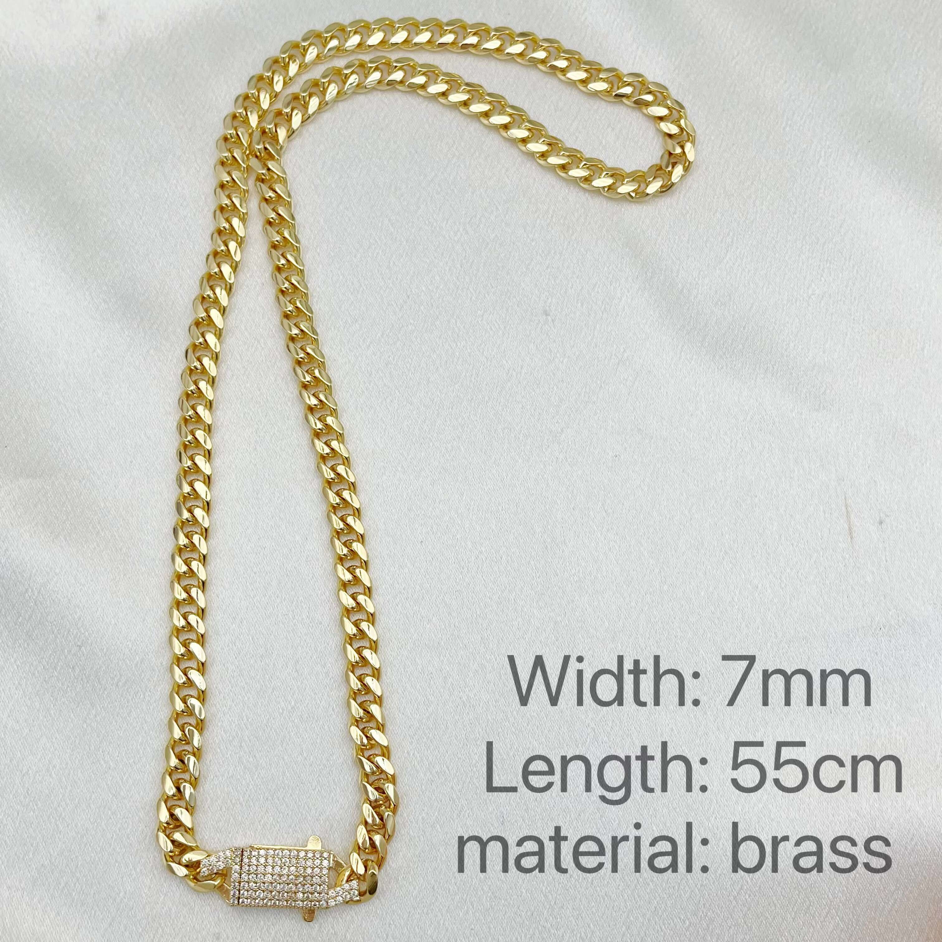 JML Factory Direct Sale Fashion Oro Laminado Jewelry Accessories Cuban Necklace 14k Gold Laminated Link Chain Diamond Necklace