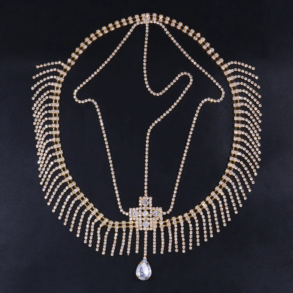 Bling Indian Forehead Chain Rhinestone Headband Headpiece for Women Crystal Hair Ornament Jewelry Wedding Hairpieces Gift 250420