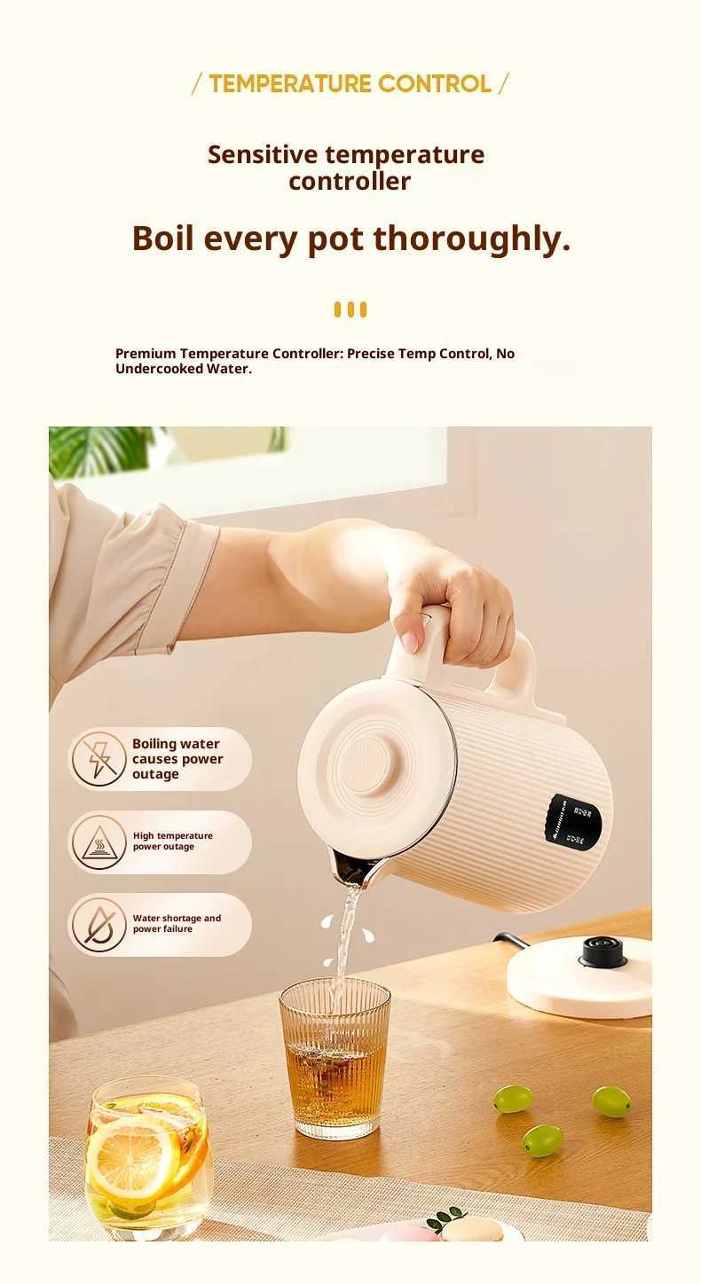 Electric Kettle - Stainless Steel Water Boiler for Home Dorm Use C251125