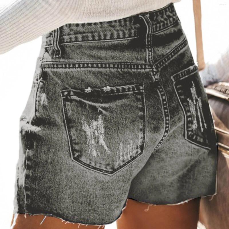 CNLONGBIDA Women's Shorts Woman Casaul Baggy Ripped Jeans Female High Waist Grunge Girls Fashion Streetwear Light Blue Buckle Denim