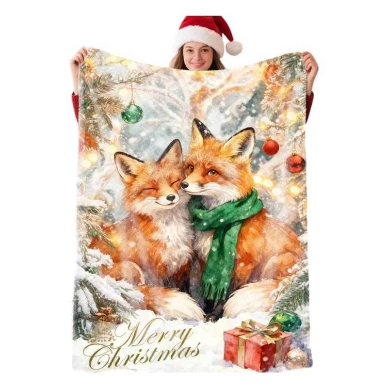 1pcLovely Christmas Animal Blanket Fuzzy Cartoon Blanket for Kids Teens Great New Year Gifts C7ACM251125