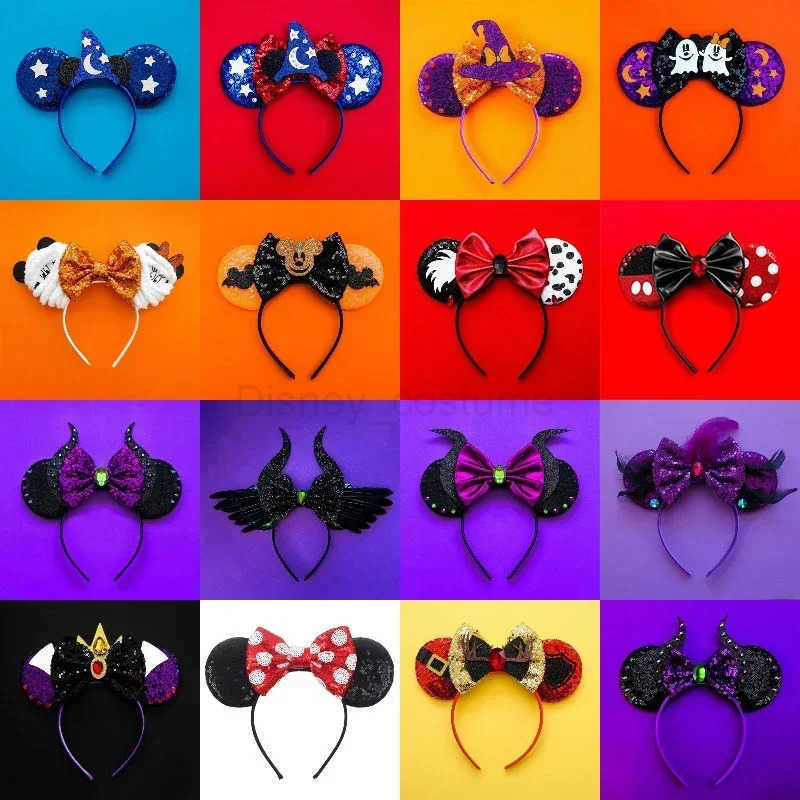 Disney Castle Girl Headband Carnival Bloom Fireworks Children Disney Glitter Bow Mickey Ears Hair Accessories Women X250425