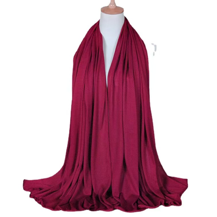K514 Spring and summer solid color mercerized cotton women's scarf high quality elastic breathable sweat cloth scarf BS82